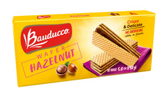 Bauducco hazelnut wafers pack shot ready to enjoy