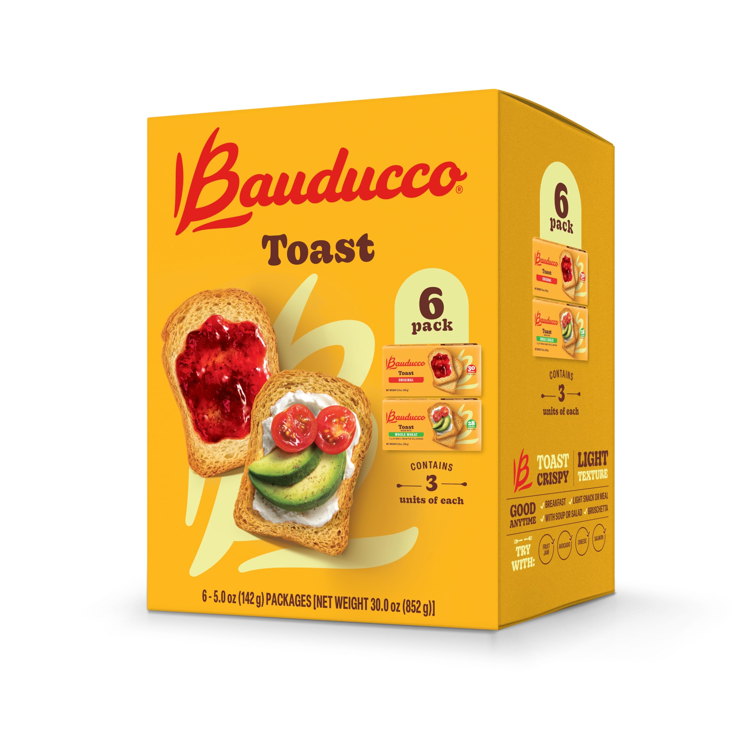 Bauducco Toast Whole Wheat Slices: wholesome crunch with balanced flavor.