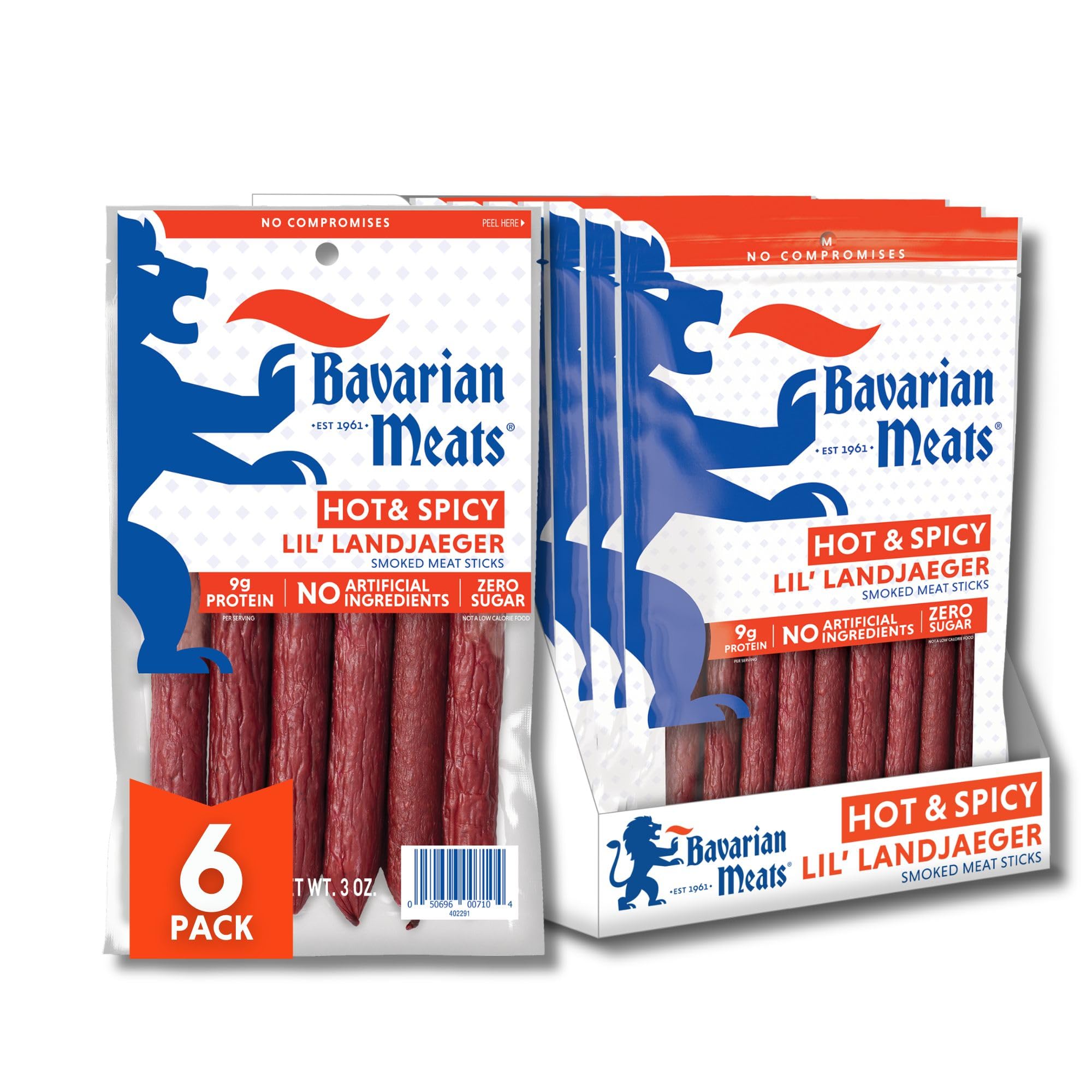 Bavarian Meats Lil' Landjaeger 6-pack sticks for on-the-go protein