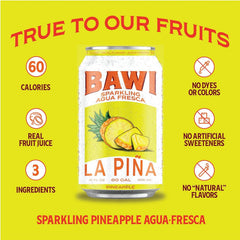 Bawi Sparkling Agua Fresca fruit splash with real fruit imagery