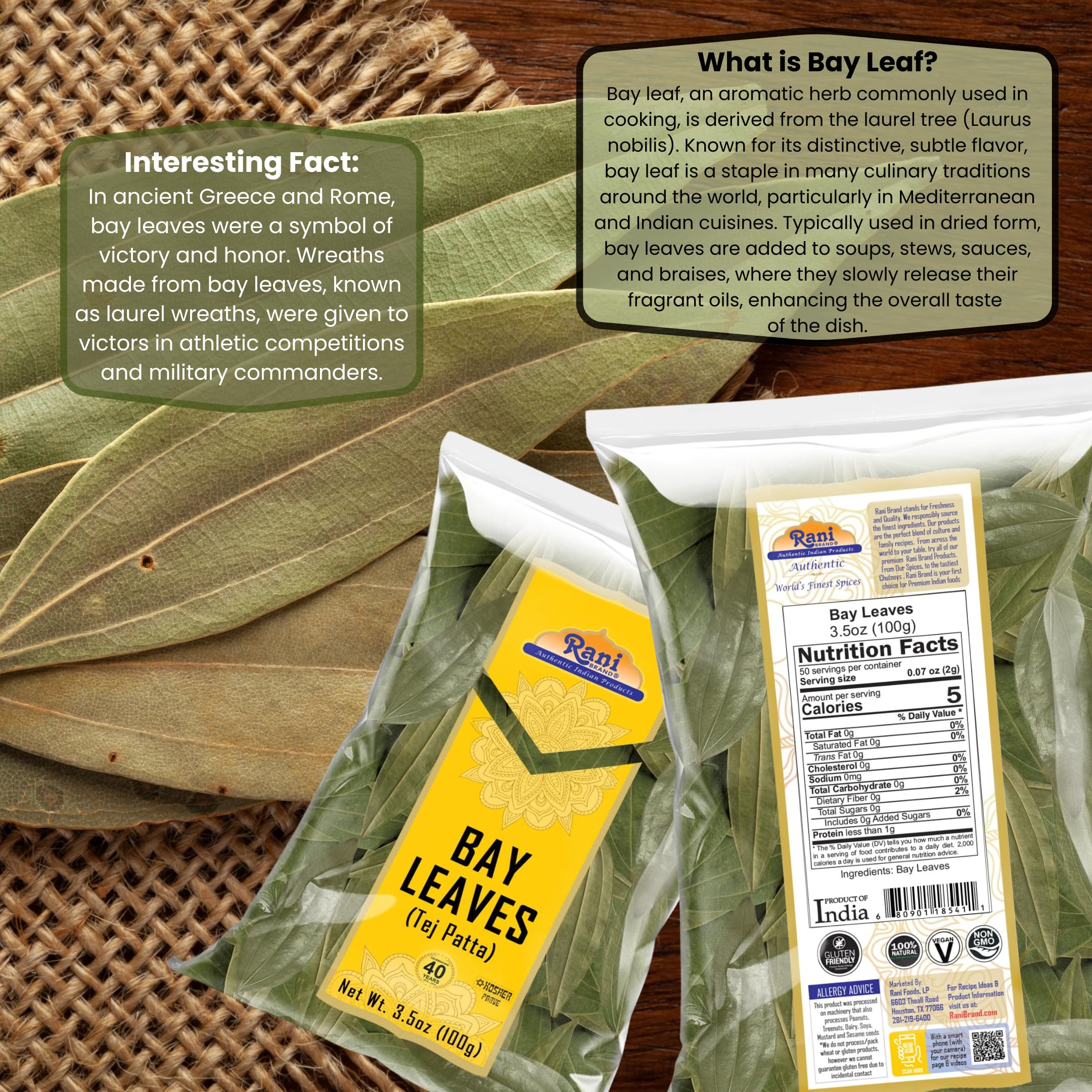 Bay leaf adds aroma to stews and soups