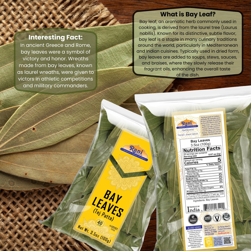 Bay leaf adds aroma to stews and soups