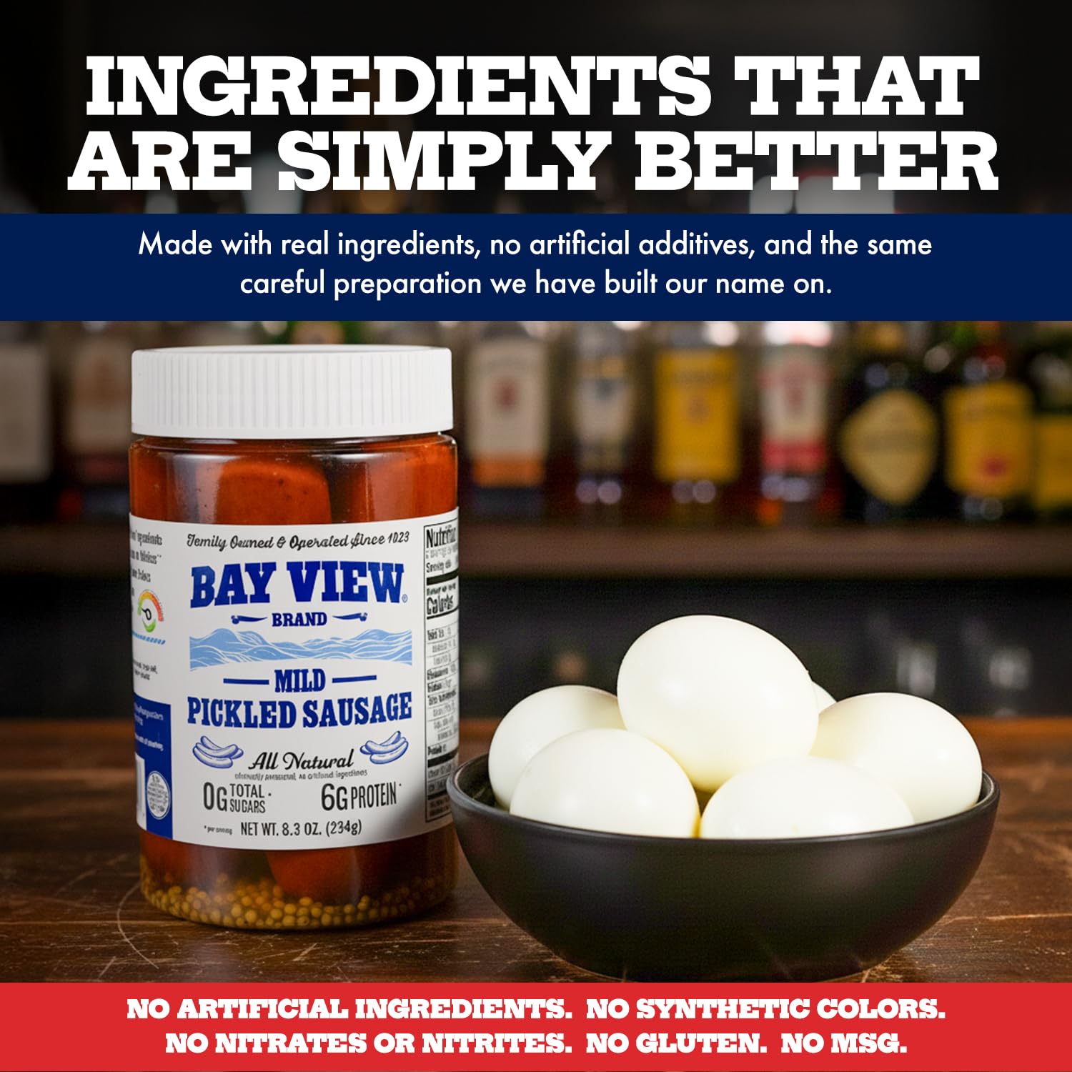 Bay View Brand hardwood smoked sausage brings rich aroma and savory bite
