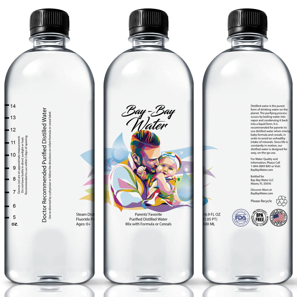 Bay-Bay Water BPA-free 16.9 oz bottle ready for travel.