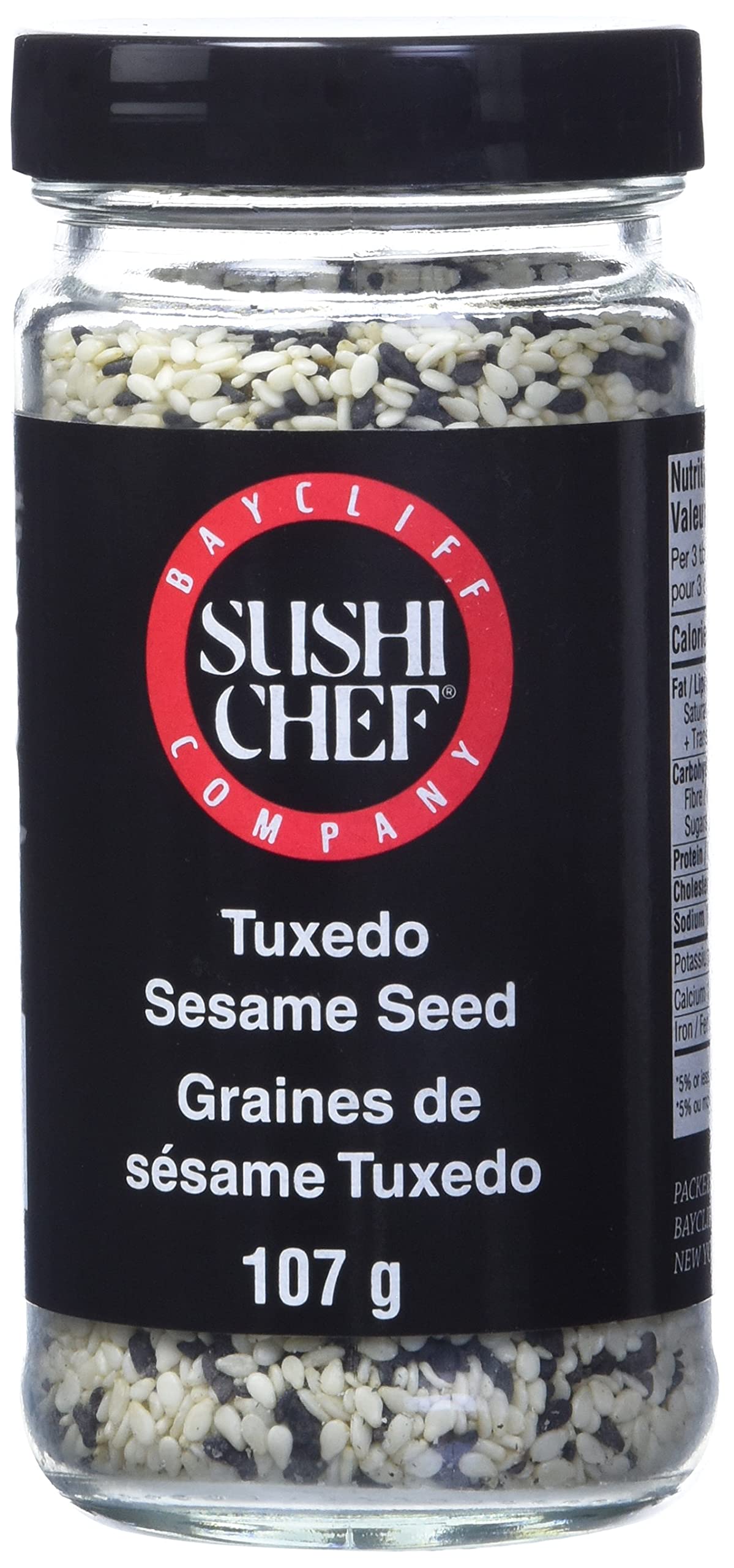 Baycliff Sushi Chef tuxedo sesame seed adds visual contrast to sushi plates.