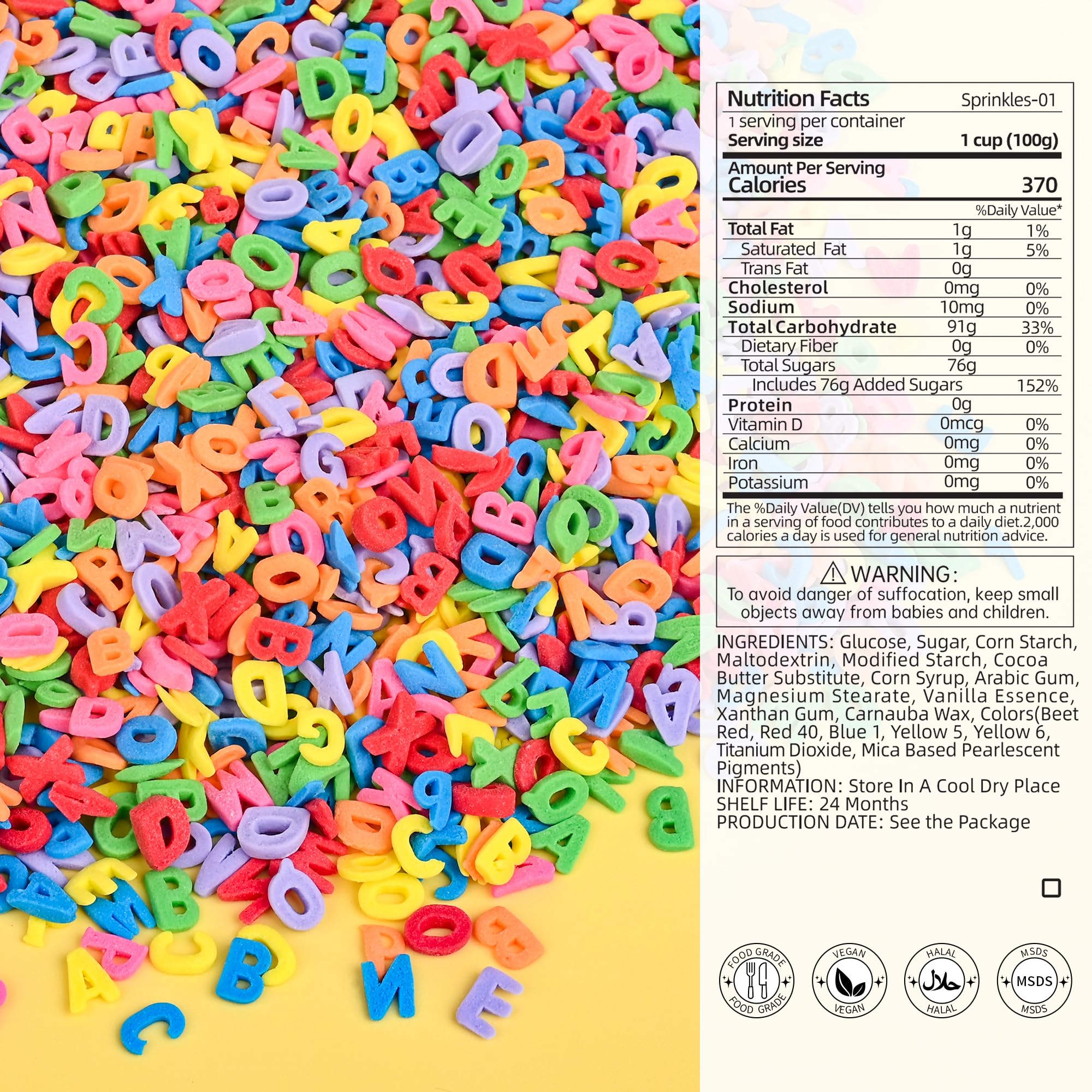 Bayep alphabet sprinkles on cookies and cupcakes