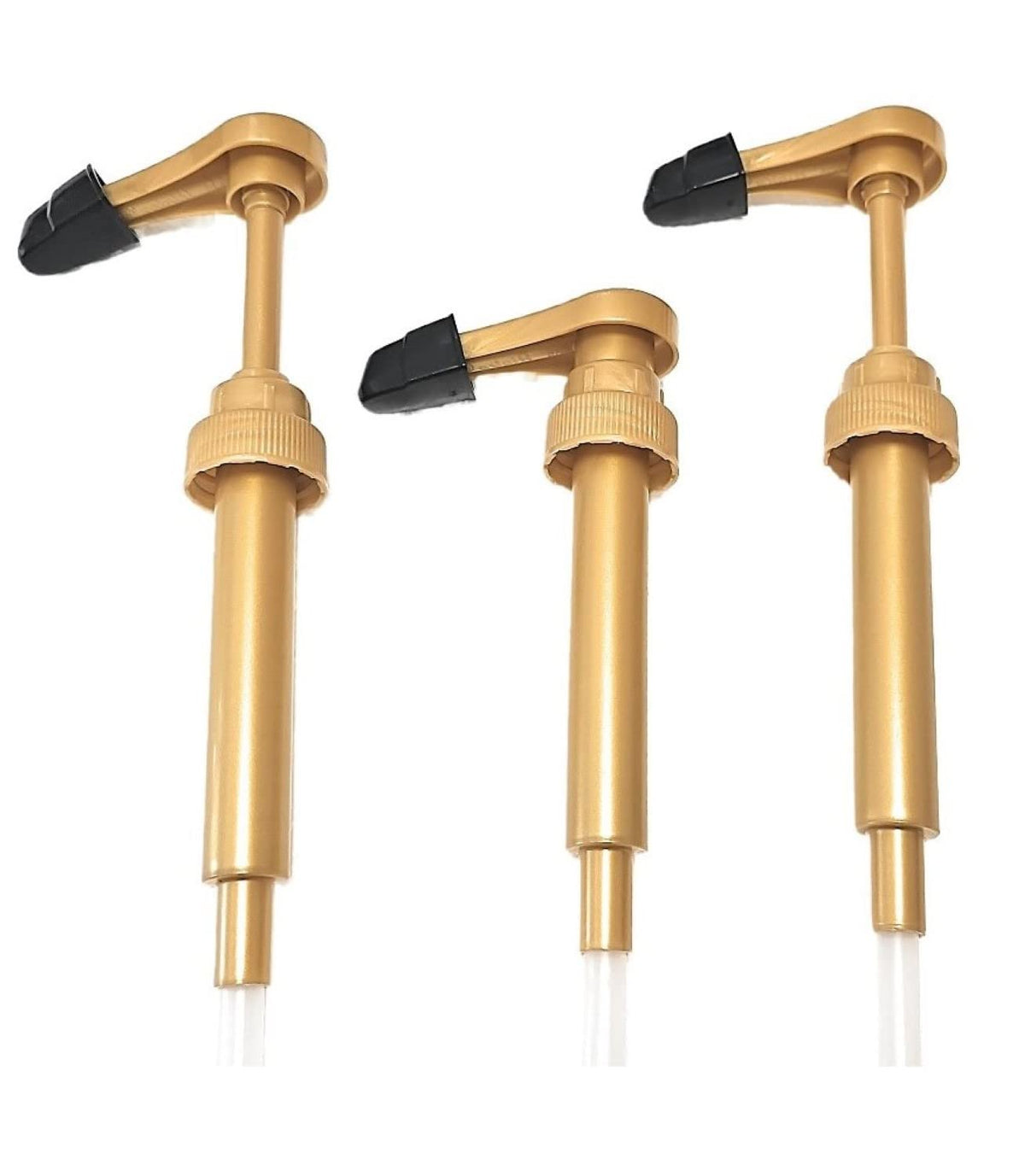 Bayside Traders coffee syrup pump with tip cover attached to a 750ml bottle for mess-free dispensing.