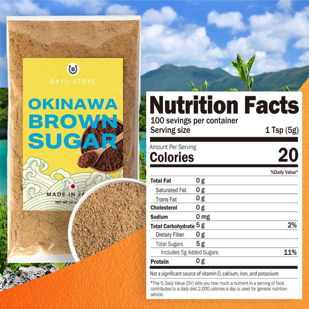 BAYU STORE Okinawa Brown Sugar Powder scoop dispensing for quick measured sweetness