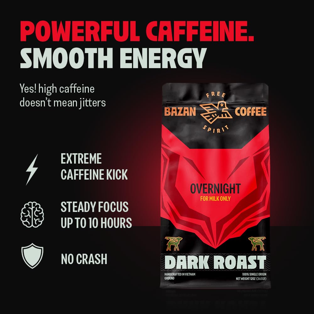 BAZAN COFFEE label close-up reveals premium roast and rich aroma for daily use