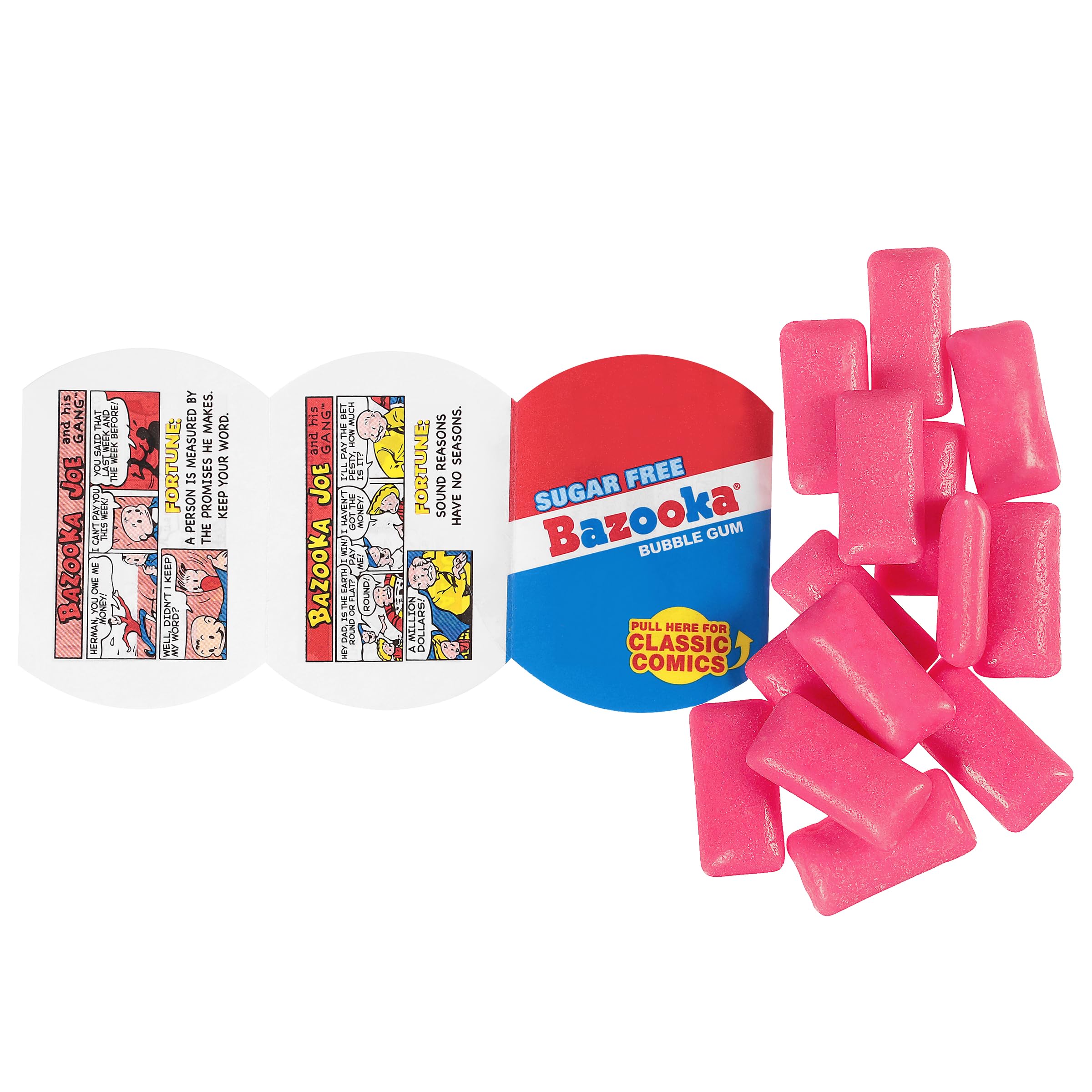Nostalgic party packaging featuring Bazooka gum for vintage-themed events.