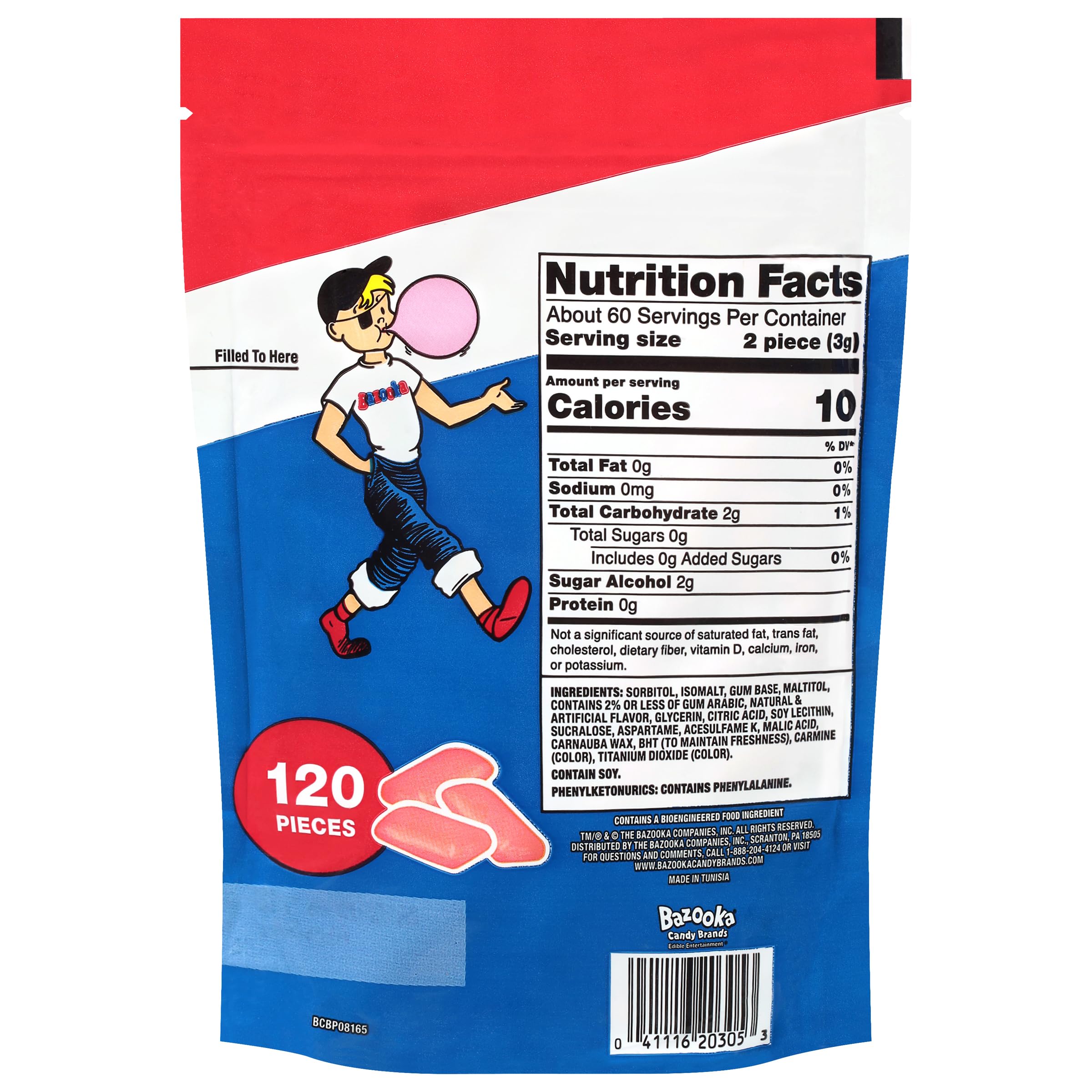Close-up of the original Bazooka flavor for nostalgic bite.