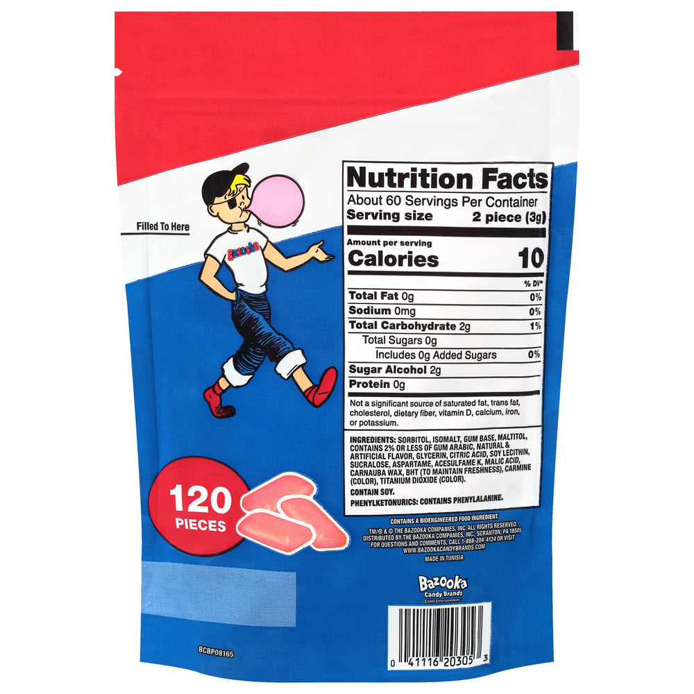 Close-up of the original Bazooka flavor for nostalgic bite.