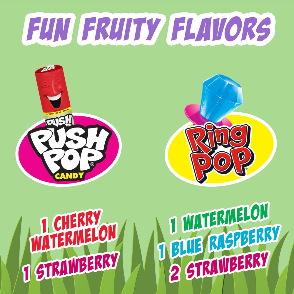 Ring Pop candy display showcases a sparkling lollipop favorite