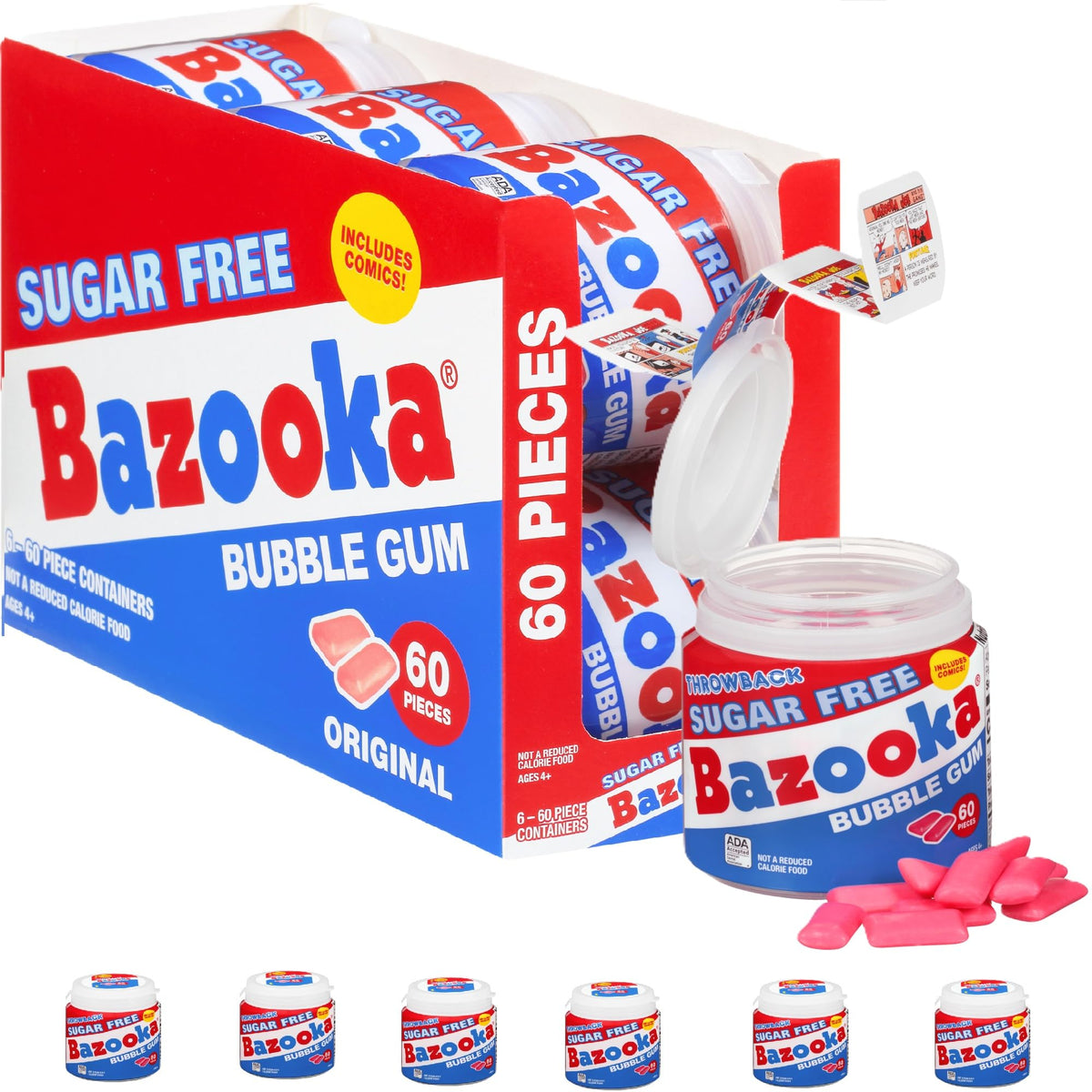 Bazooka SugarFree Easter bubble gum go cup ready for sharing at parties.