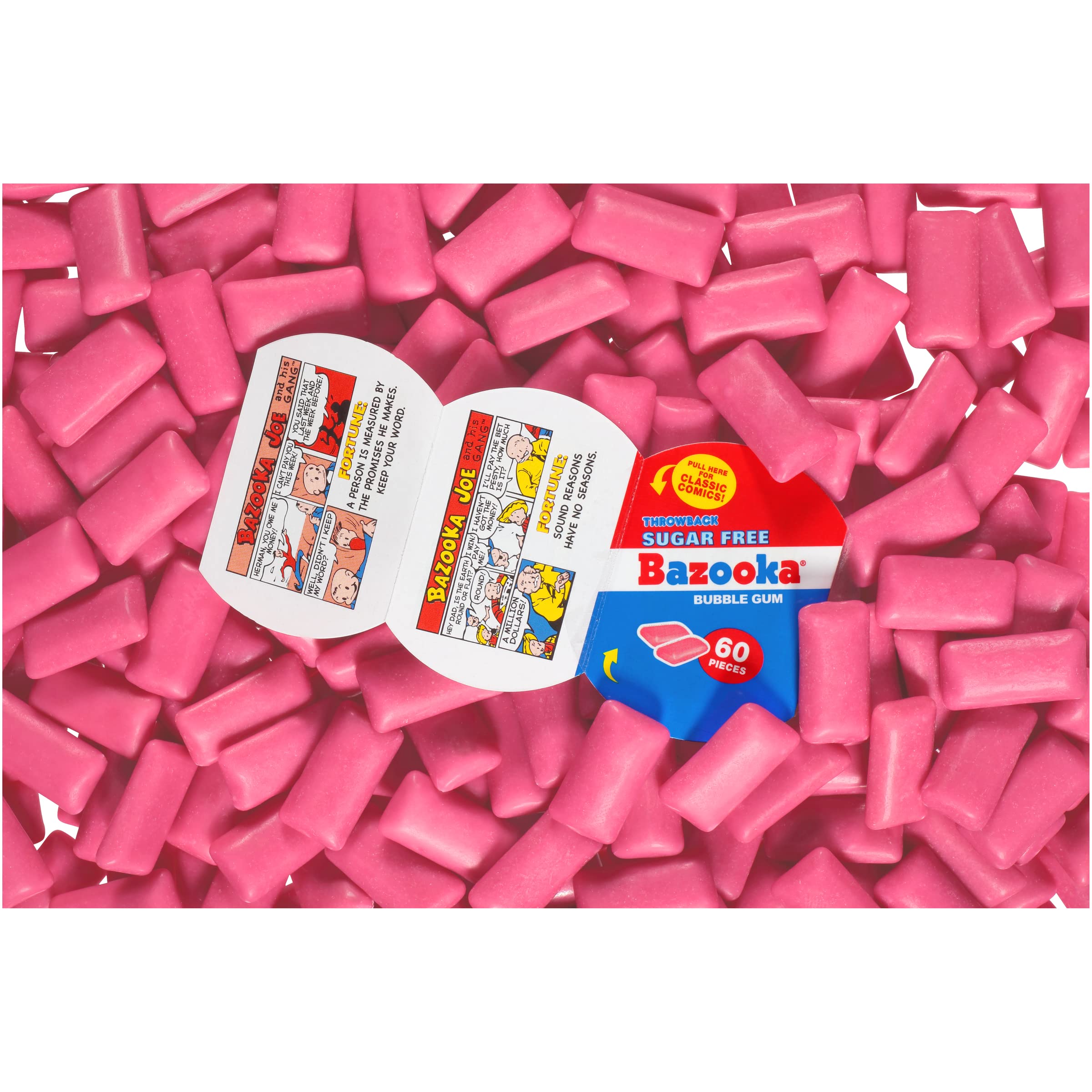 Bazooka SugarFree Easter bubble gum pieces stay fresh and easy to share.