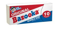 Vintage Bazooka comics and puzzles inside each piece.
