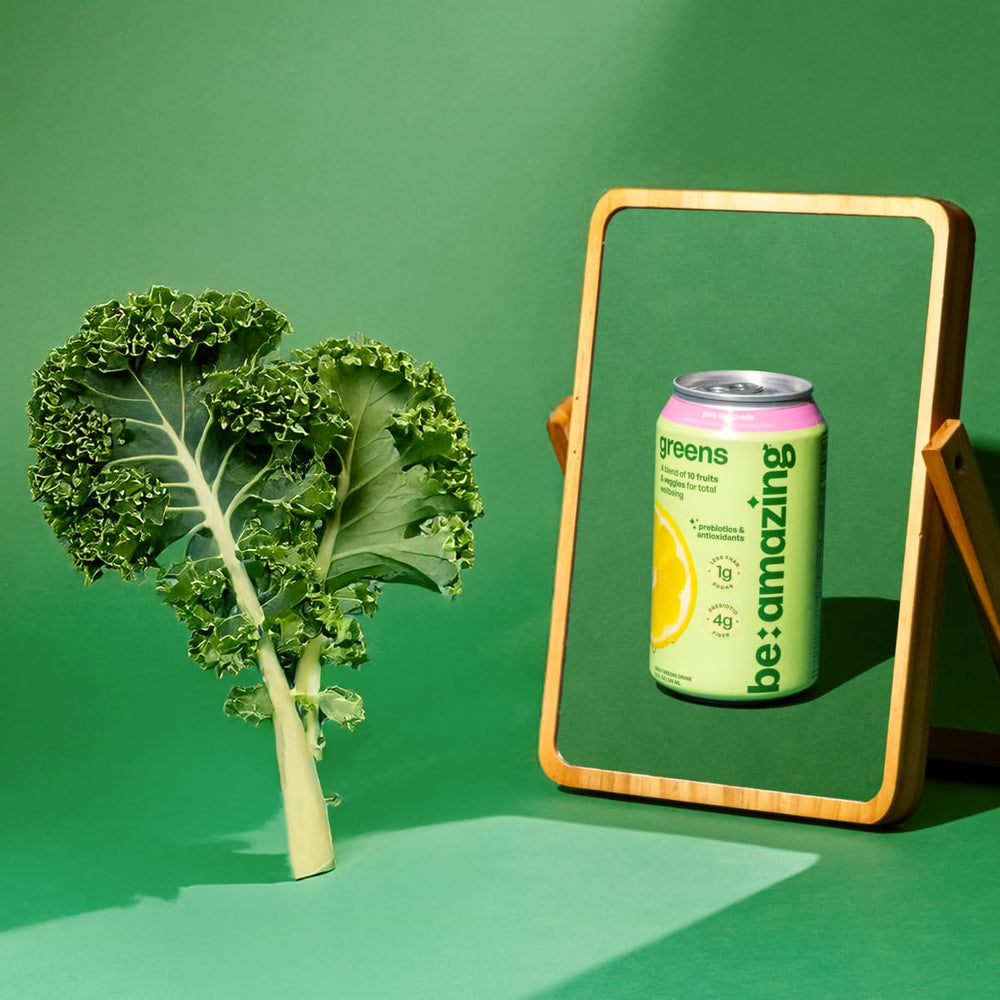 Be Amazing Greens Drink 8-pack box communicates convenient daily nutrition for busy days