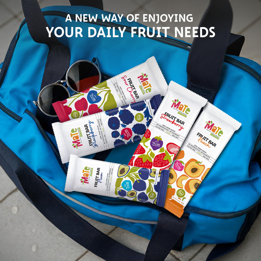 BE MY MaTe Mate Fruit Bars close-up highlights real fruit and natural ingredients