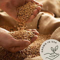 Be Still Farms wheat berries in a soup bowl for added texture