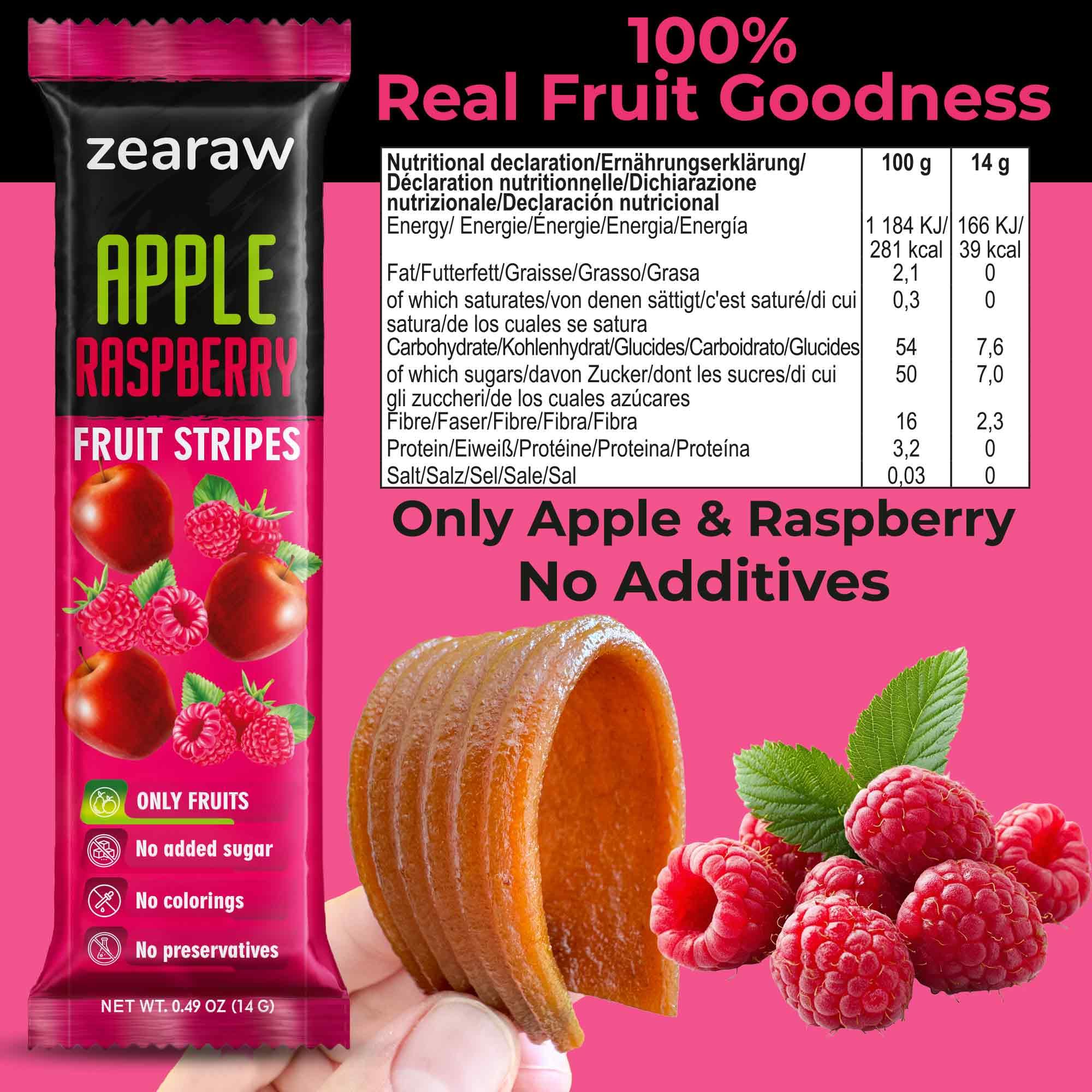 ZEARAW Black Currant bar close-up highlighting fruit flavor and sugar-free convenience.