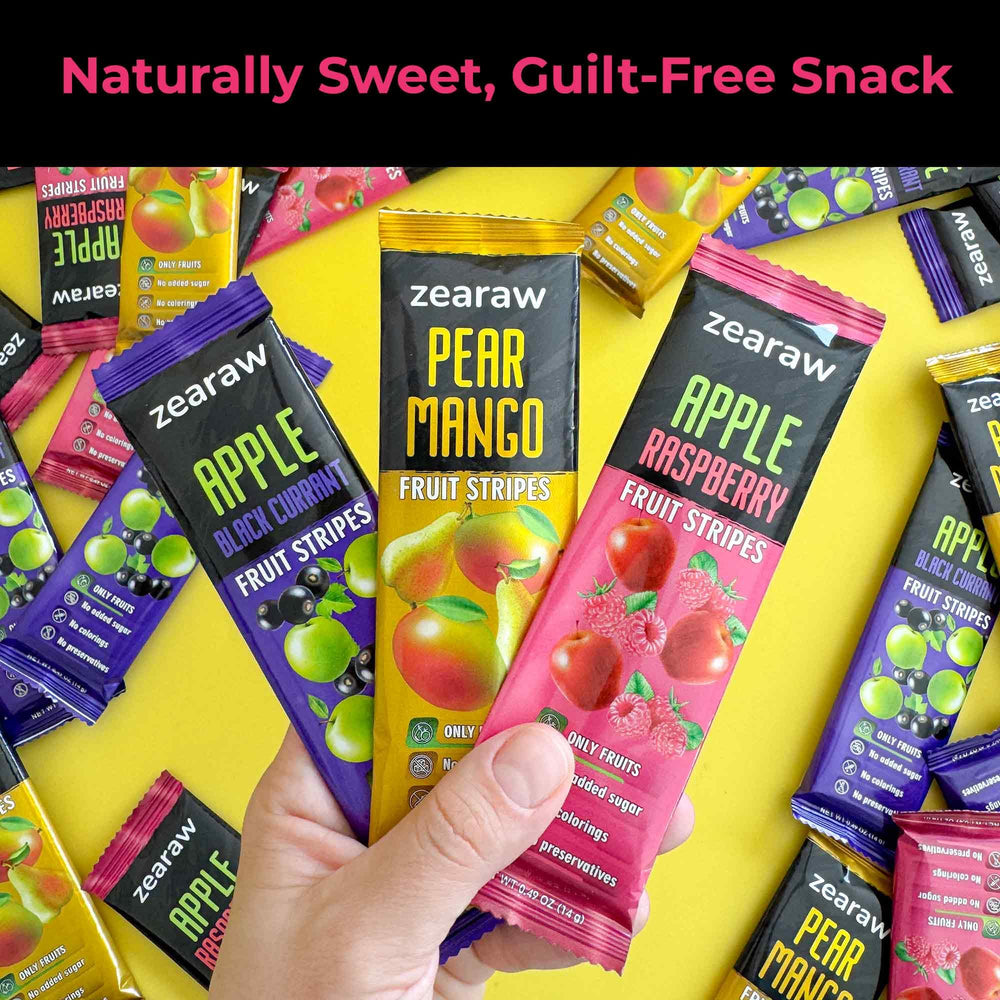 On-the-go ZEARAW snacks, ideal for travel, gym or school.