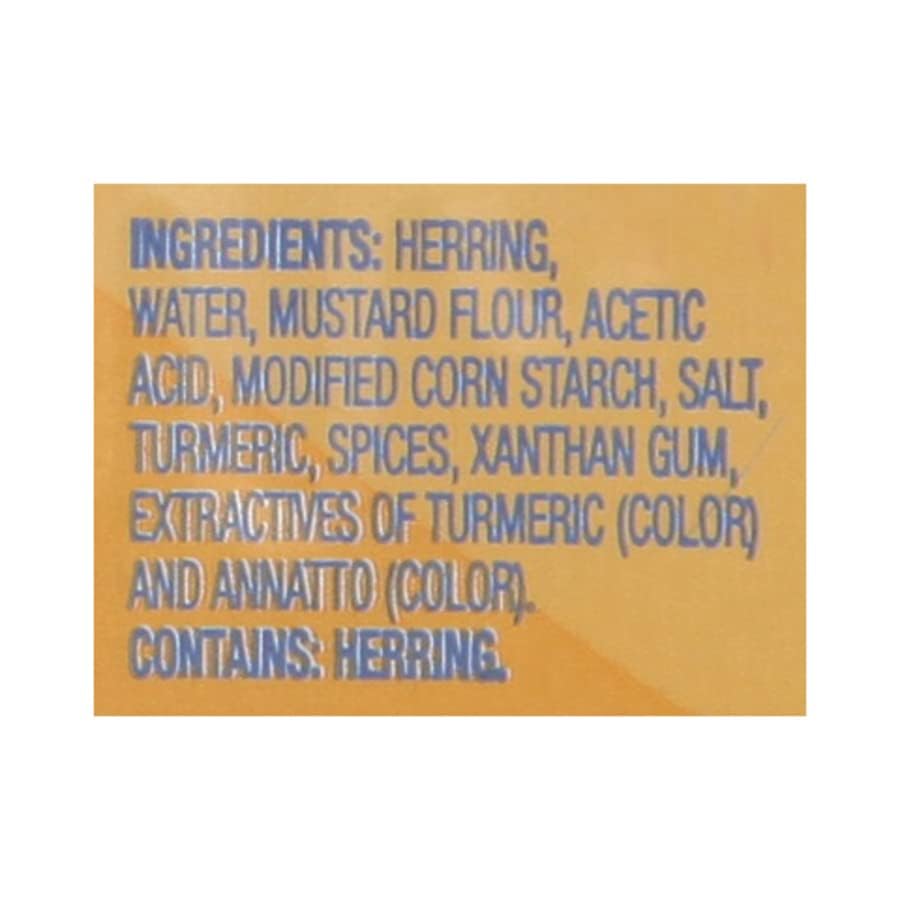 Beach Cliff herring steaks in mustard sauce presented in a can, ready to serve