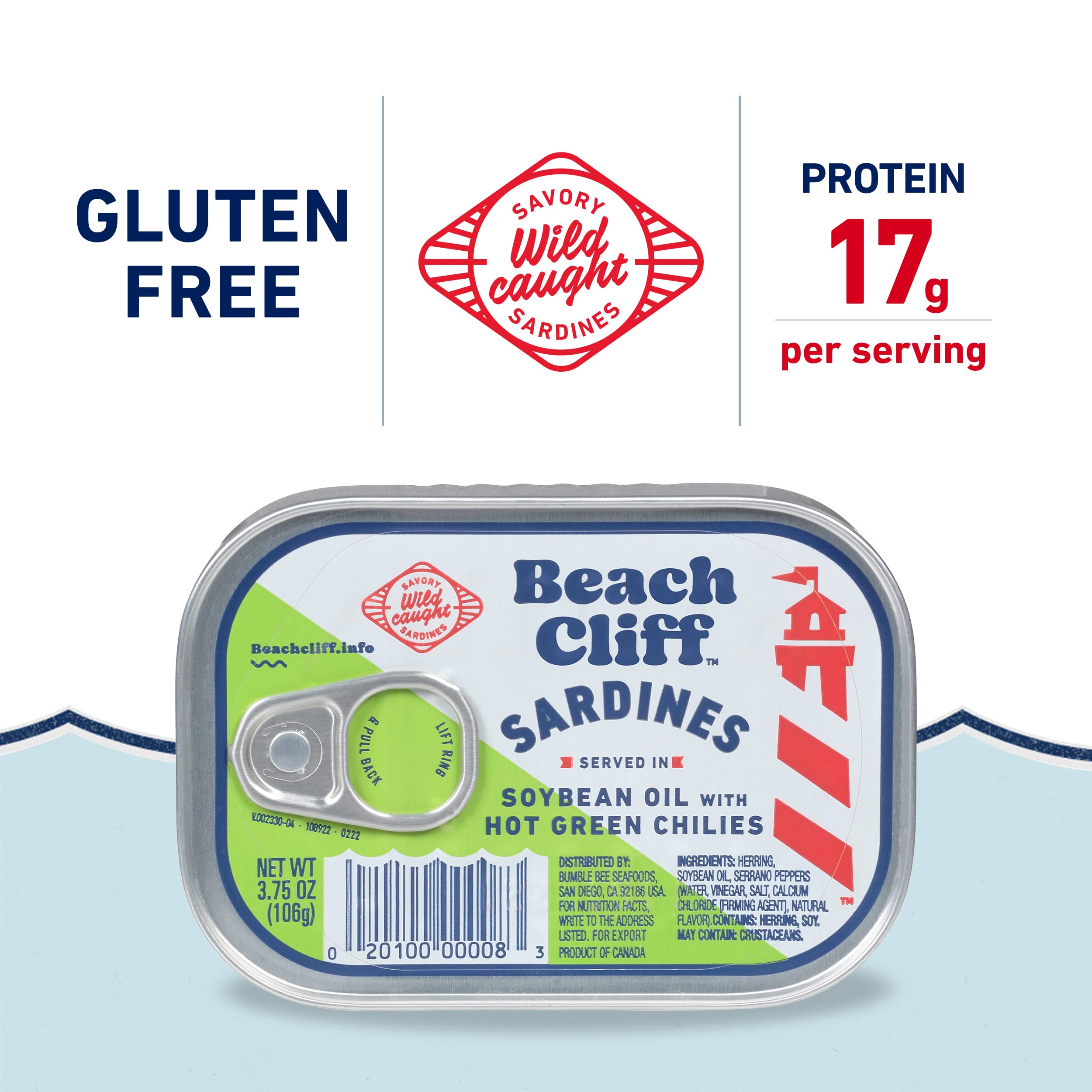 Beach Cliff 12-pack sardines ready for quick seafood meals.