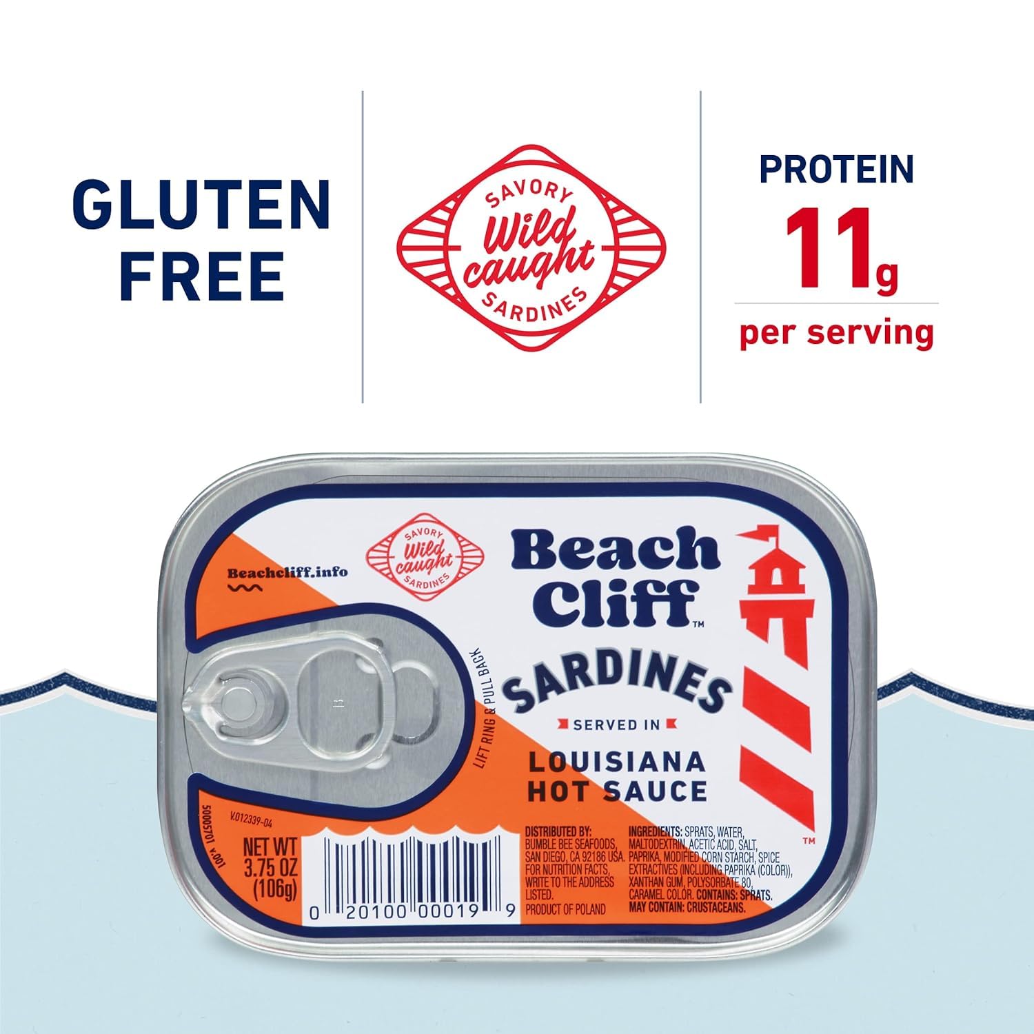 Sustainably sourced Beach Cliff sardines, keto-friendly and gluten free for quick meals