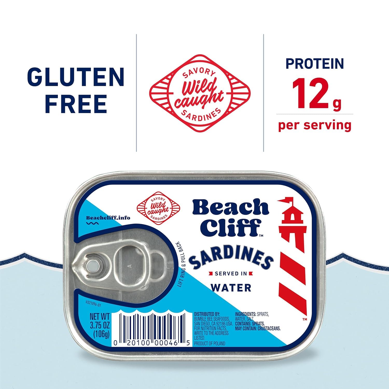 Beach Cliff sardines served on toast for a savory seafood snack.