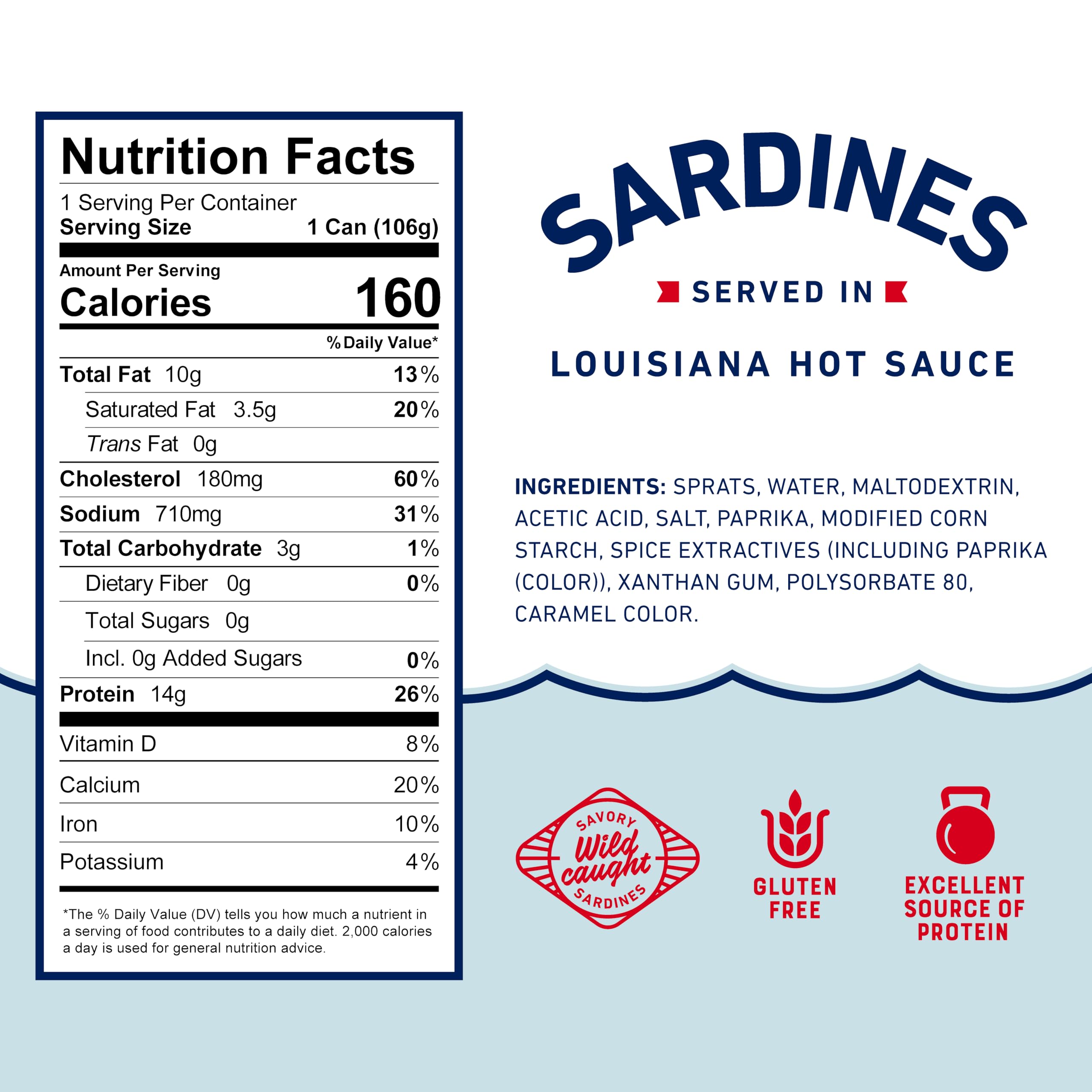 Beach Cliff sardines as a spicy salad topper with Louisiana heat