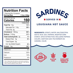 Beach Cliff sardines as a spicy salad topper with Louisiana heat