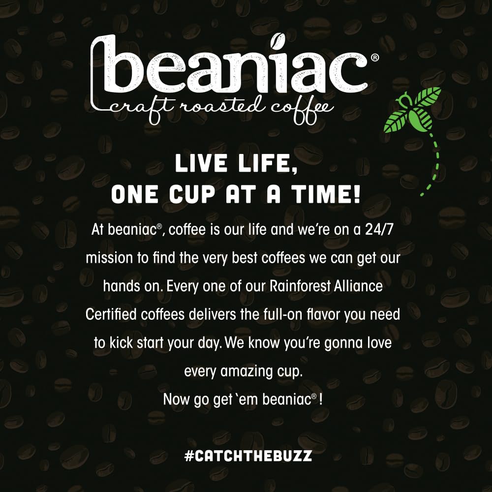 Beaniac aroma-rich dark-roast brew ideal for energizing afternoons.