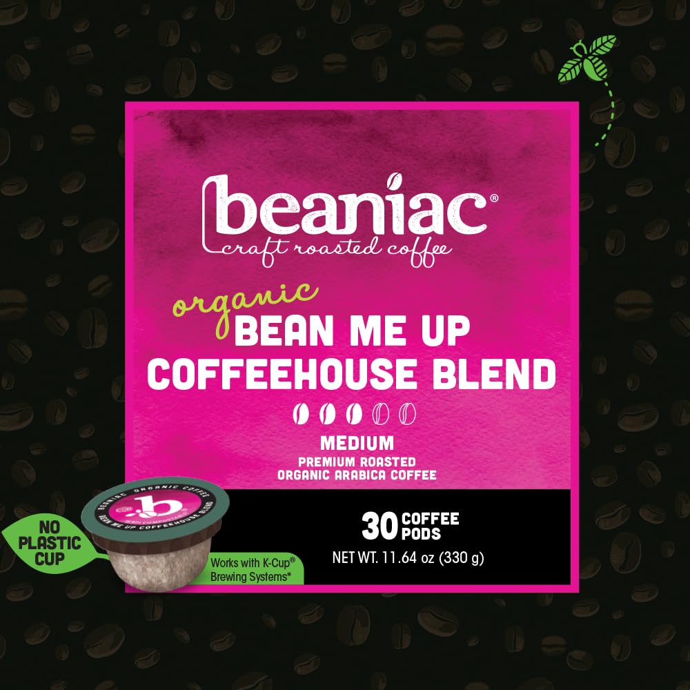 Beaniac Bean Me Up K-Cup pod designed for quick brews.