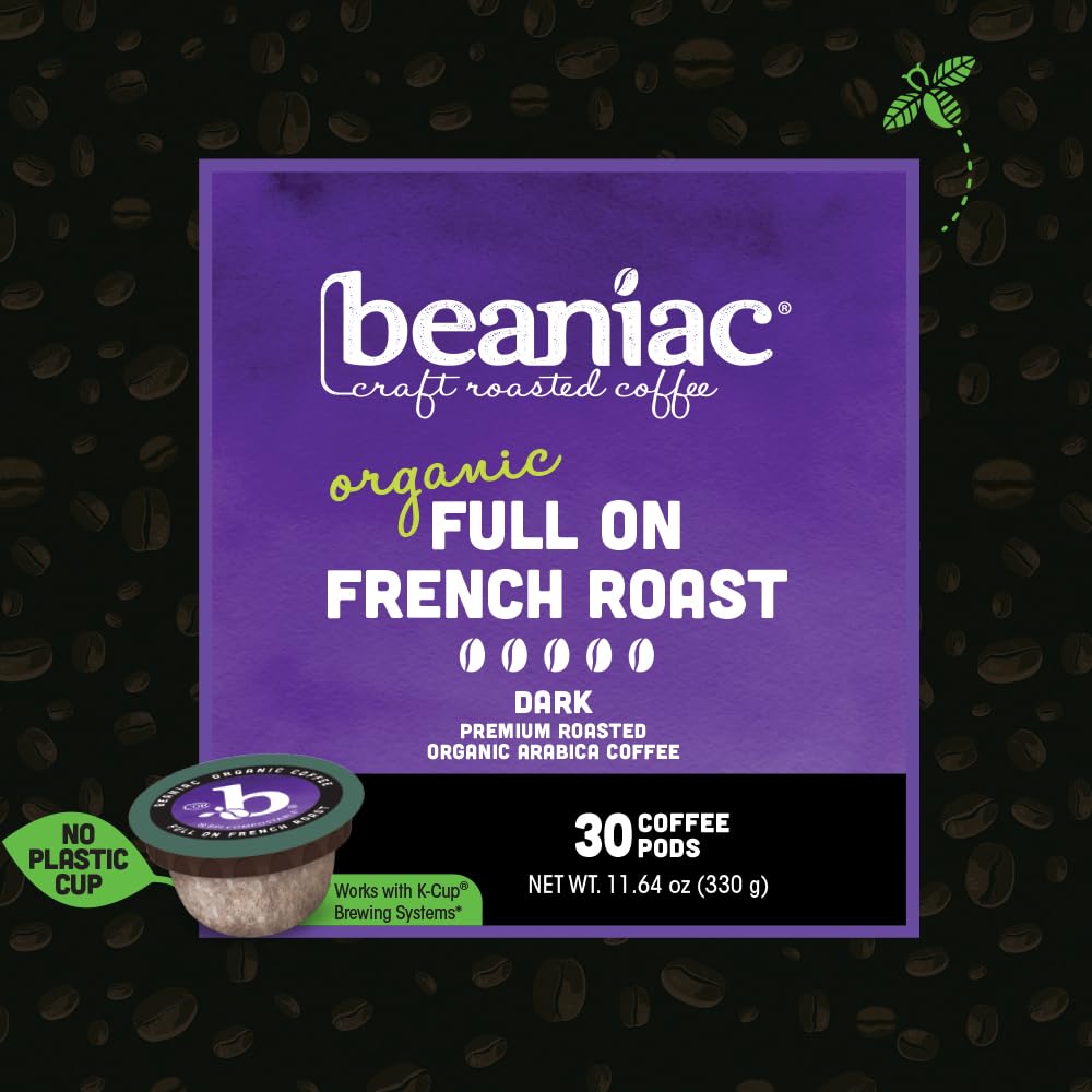 Beaniac dark roast pod with rich aroma for deep flavor.