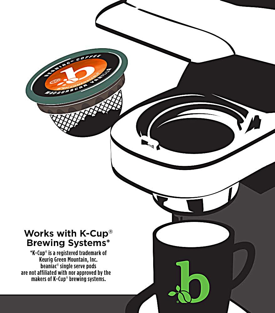 beaniac k-cup compatible pod fits keurig brewer