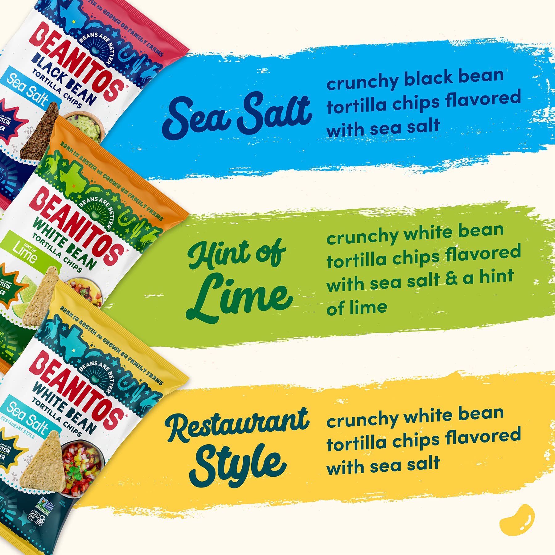Beanitos black-bean-sea-salt-chips deliver robust crunch with every bite.