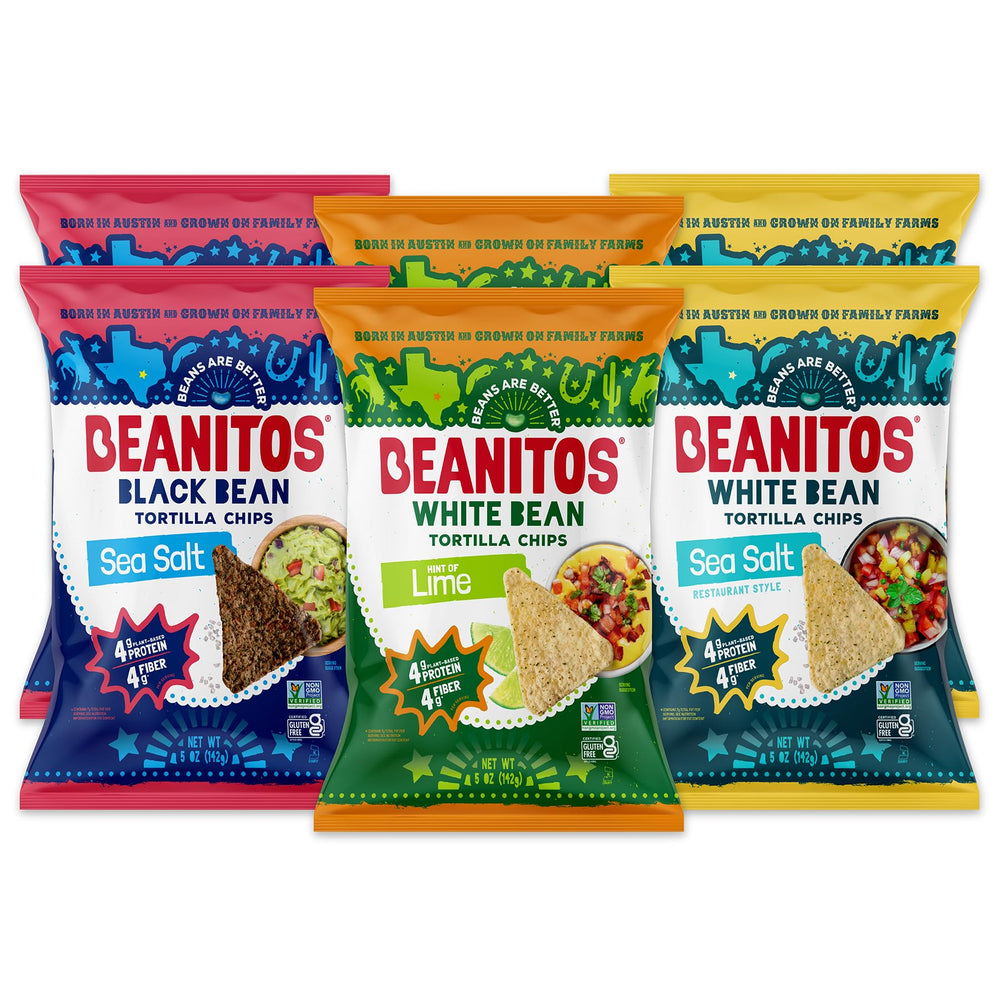 Beanitos white-bean-sea-salt-chips offer a crunchy snack for dipping.