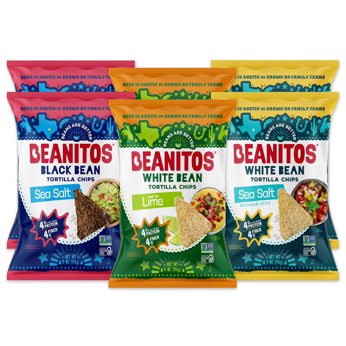 Beanitos white-bean-sea-salt-chips offer a crunchy snack for dipping.