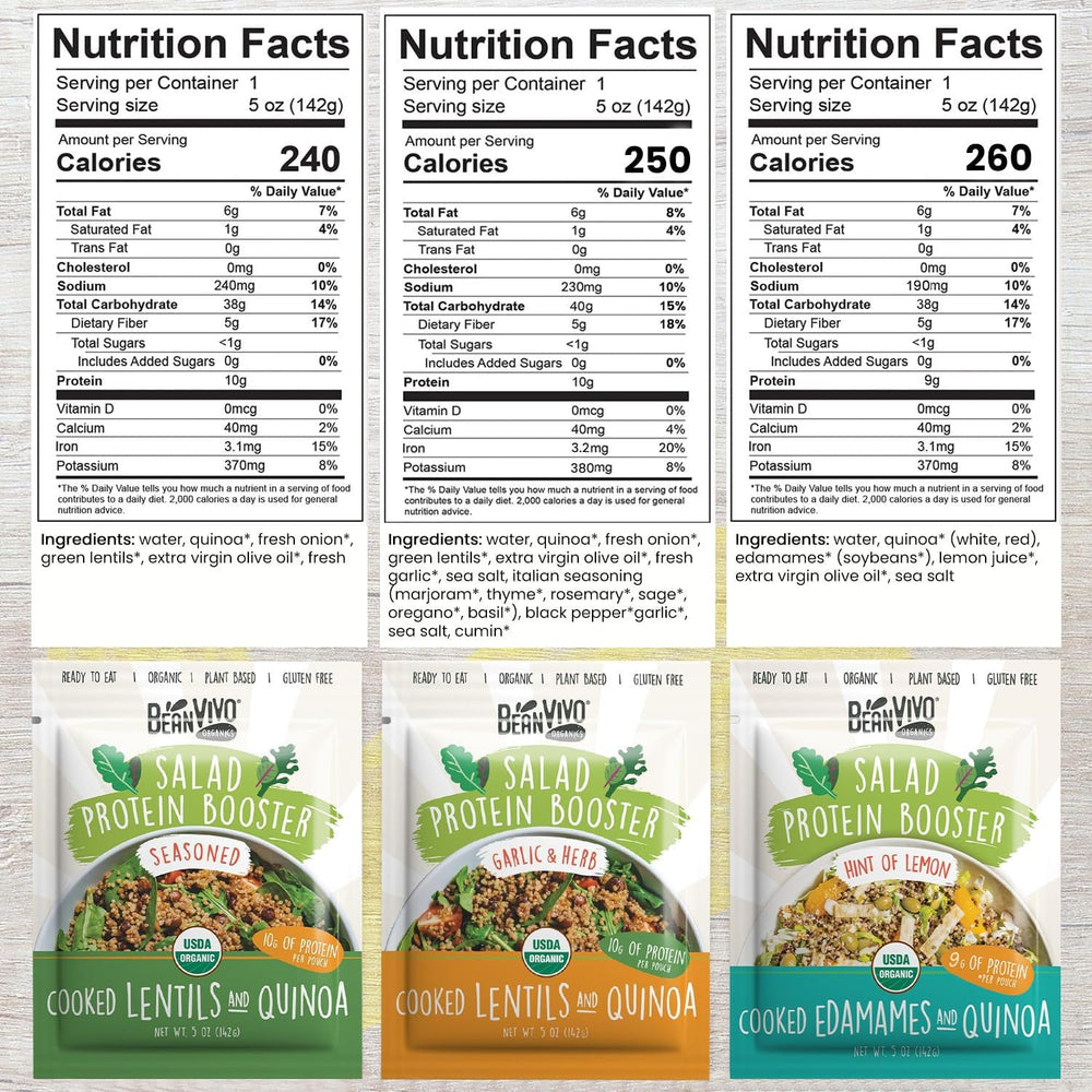 BeanVIVO Variety 3-Pack Garlic and Herbs pouch adds quick protein for bowls.