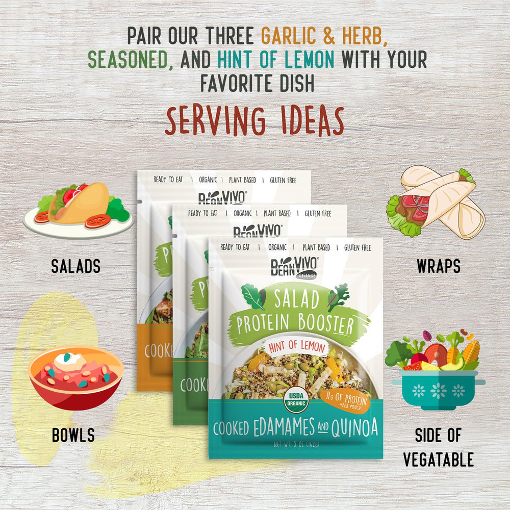 BeanVIVO Variety 3-Pack Seasoned pouch ready to elevate salads.