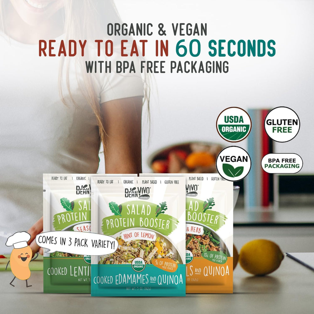 BeanVIVO Variety 6 Ready-to-serve pouch enhances wraps and bowls.