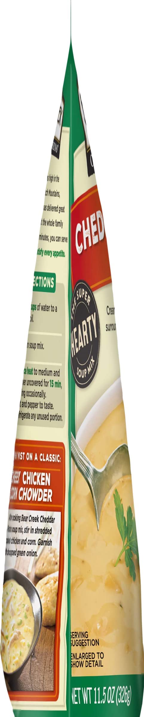 Bear Creek Cheddar Potato Soup ingredients and spice blend close-up