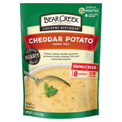 Bear Creek Cheddar Potato Soup mix packet ready for quick dinner