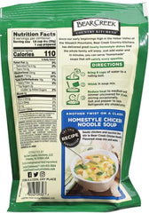 A steaming bowl of Bear Creek Chicken Noodle Soup Mix showcasing hearty noodles.