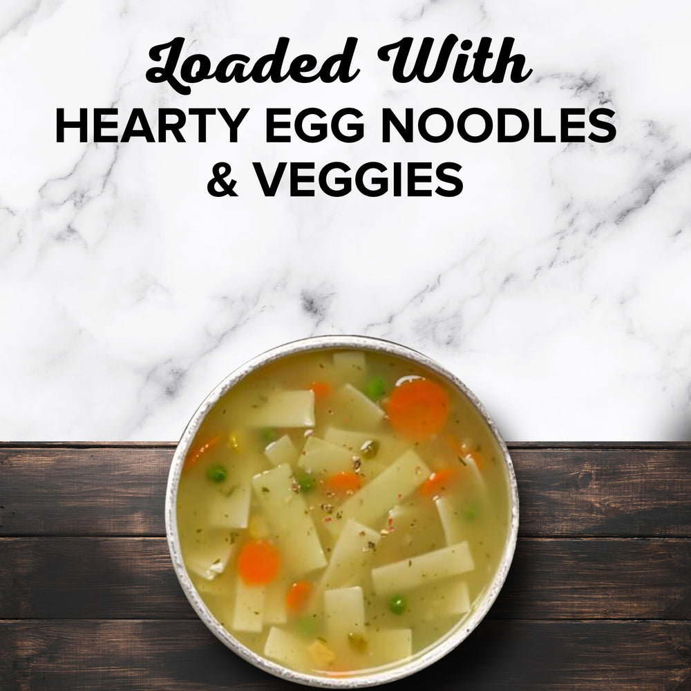 Egg noodles visible in Bear Creek mix for a comforting texture.