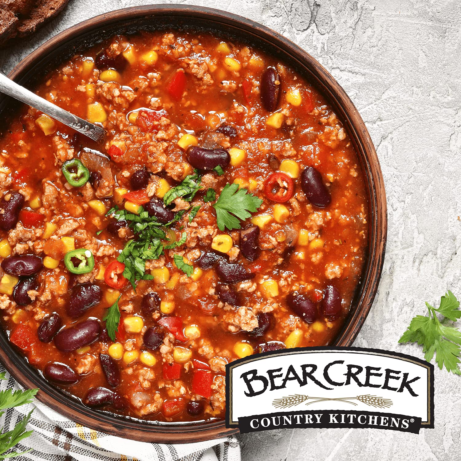 Bear Creek Darn Good Chili creates a family-friendly dinner scene.