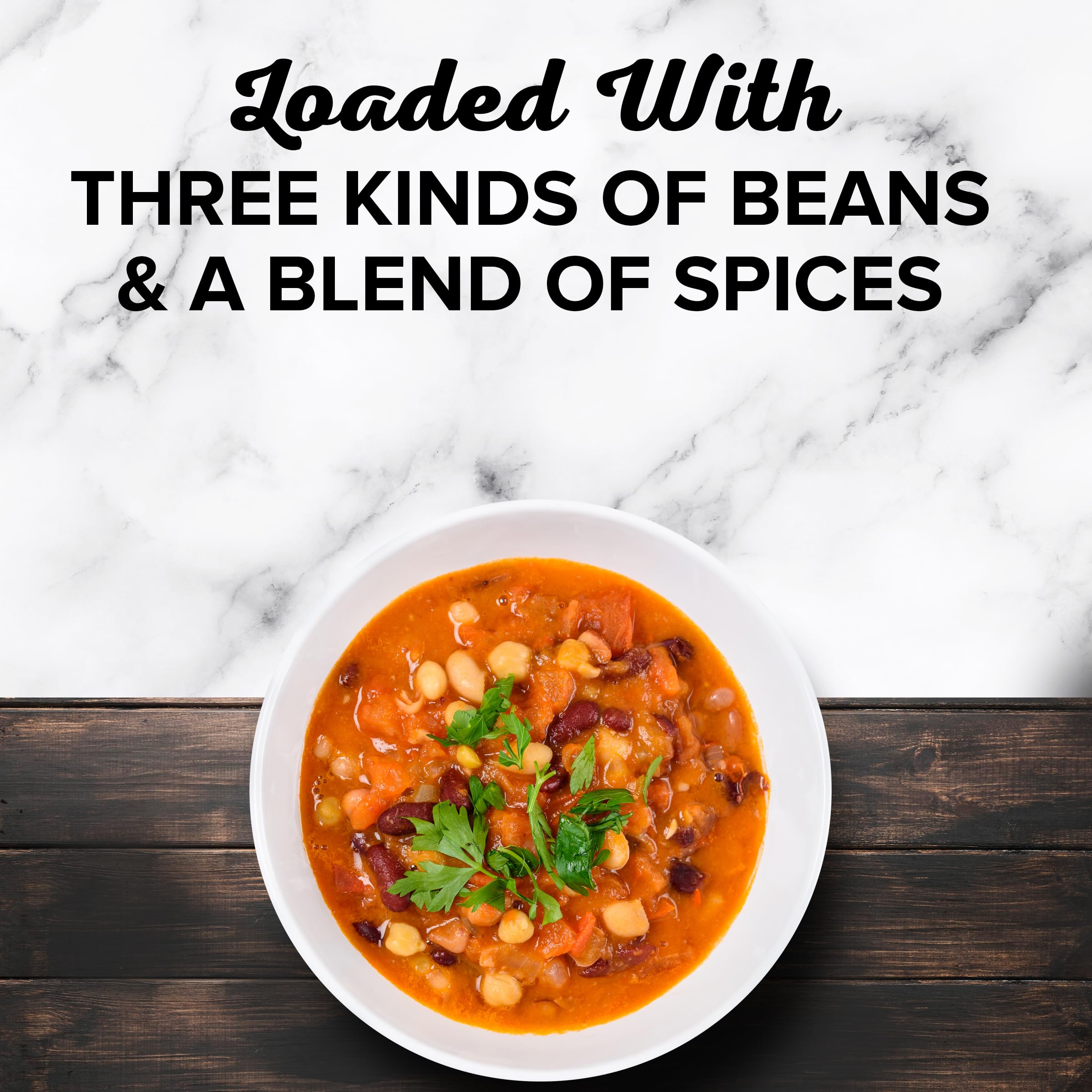 Bear Creek Darn Good Chili simmers to deepen flavor in minutes.