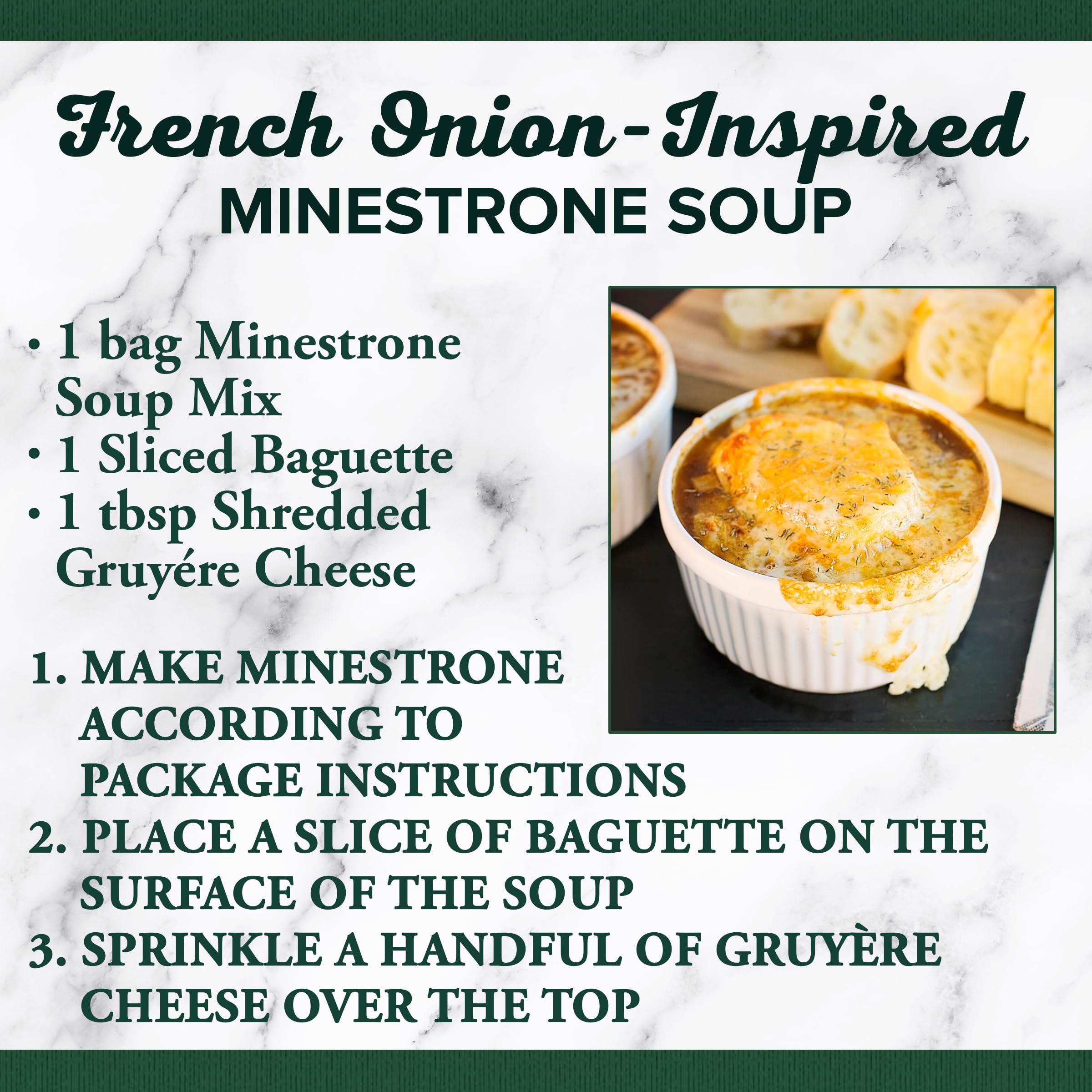 Bowl of Bear Creek Minestrone garnished with herbs for a cozy meal