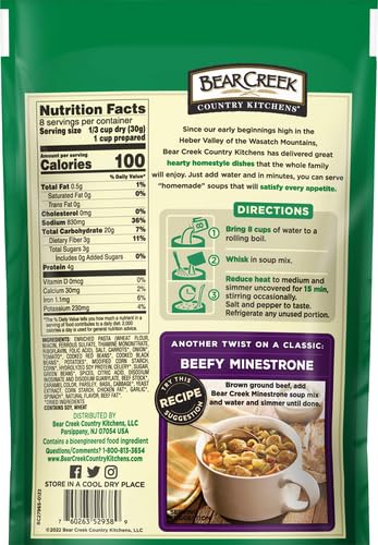Bear Creek Minestrone Soup Mix prepared in a bowl for comforting meals