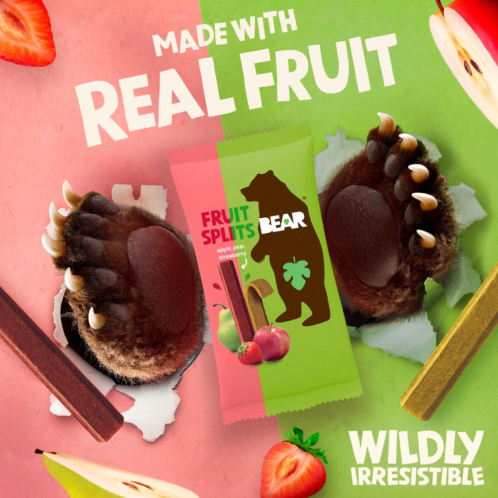 BEAR Real Fruit Snack Splits on-the-go pack, easy to open for quick energy